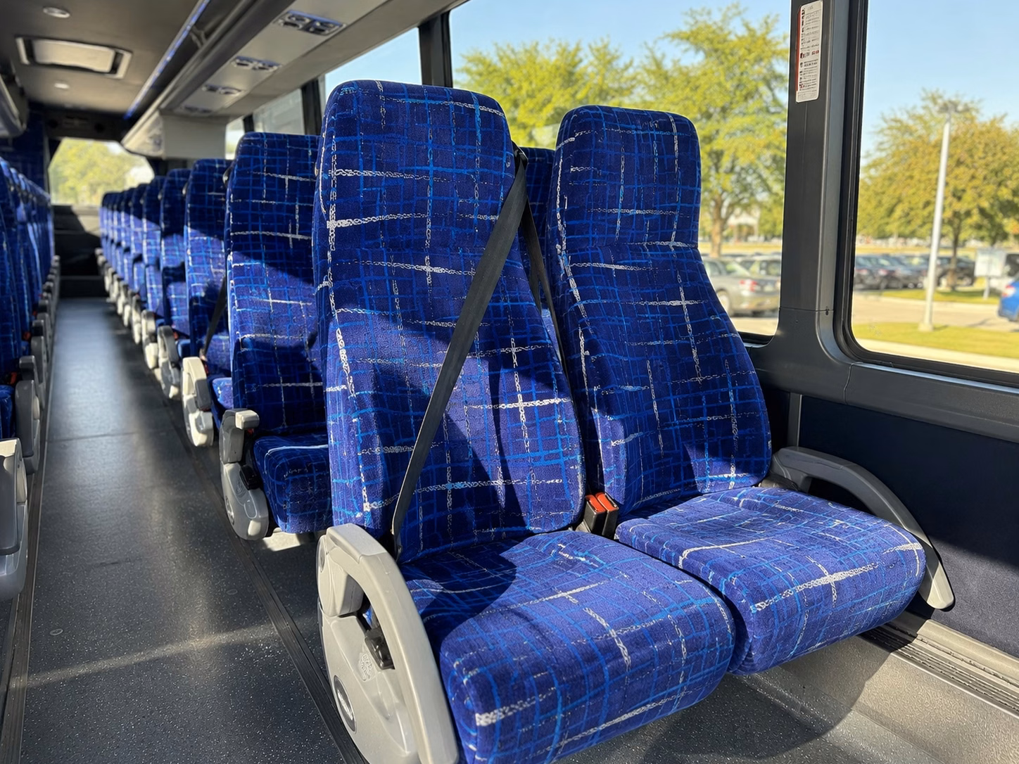 56 passenger charter bus inside